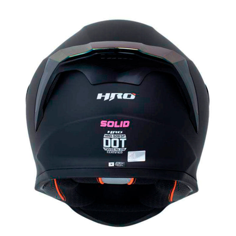 Casco Hro 506Sp Solid V2 Negro Fucsia Visor Iridium Morado