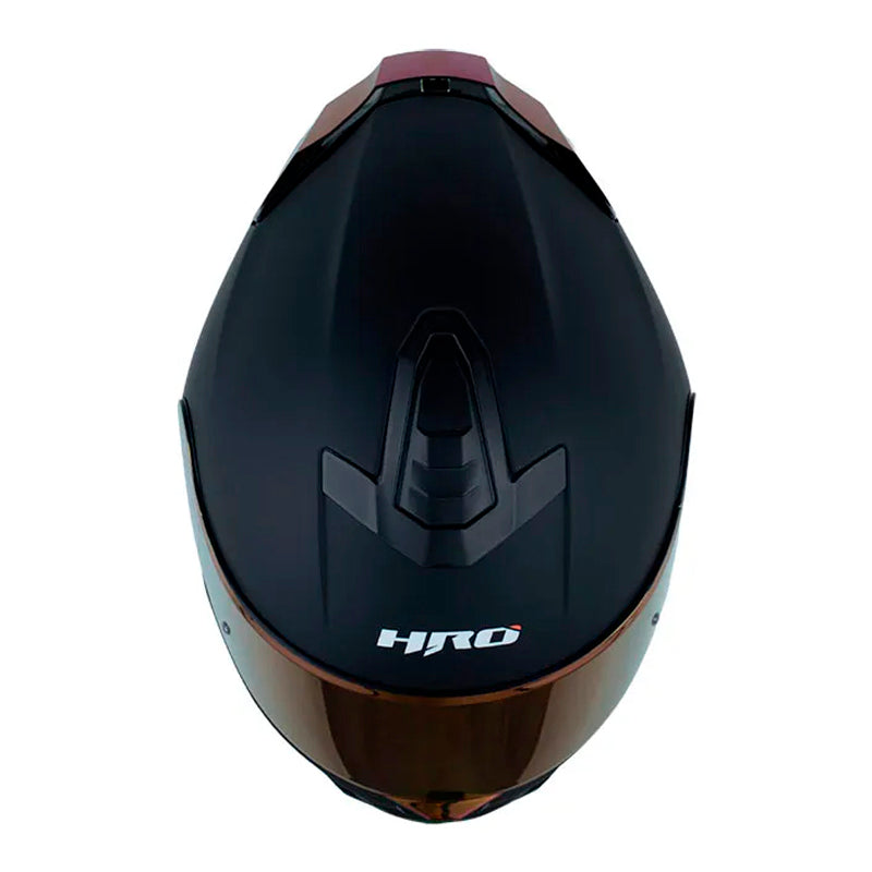 Casco Hro 506Sp Solid V2 Negro Rojo Visor Iridium Rojo