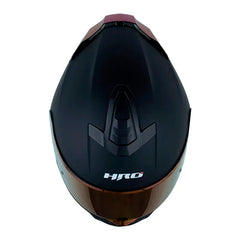 Casco Hro 506Sp Solid V2 Negro Rojo Visor Iridium Rojo