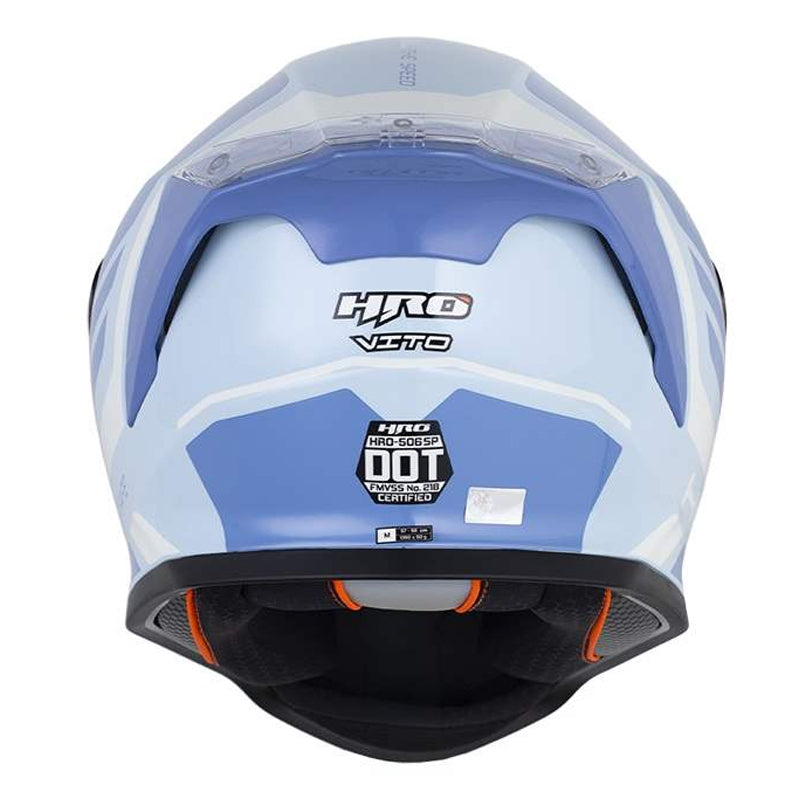 Casco Hro 506Sp Vito Azul Blanco Visor Iridium Morado
