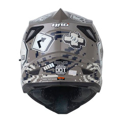 Casco Hro Mx-330Dv Pixel On Arena Gris Visor Iridium Rojo