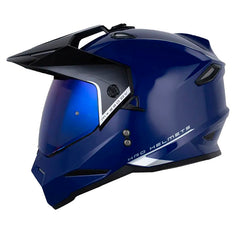 Casco Hro Mx-330Dv Solid Azul Silver Visor Iridium Azul