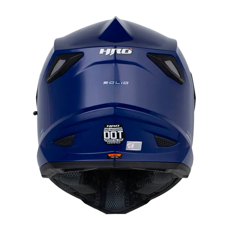 Casco Hro Mx-330Dv Solid Azul Silver Visor Iridium Azul