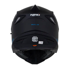 Casco Hro Mx-330Dv Solid Negro Azul Visor Iridium Azul