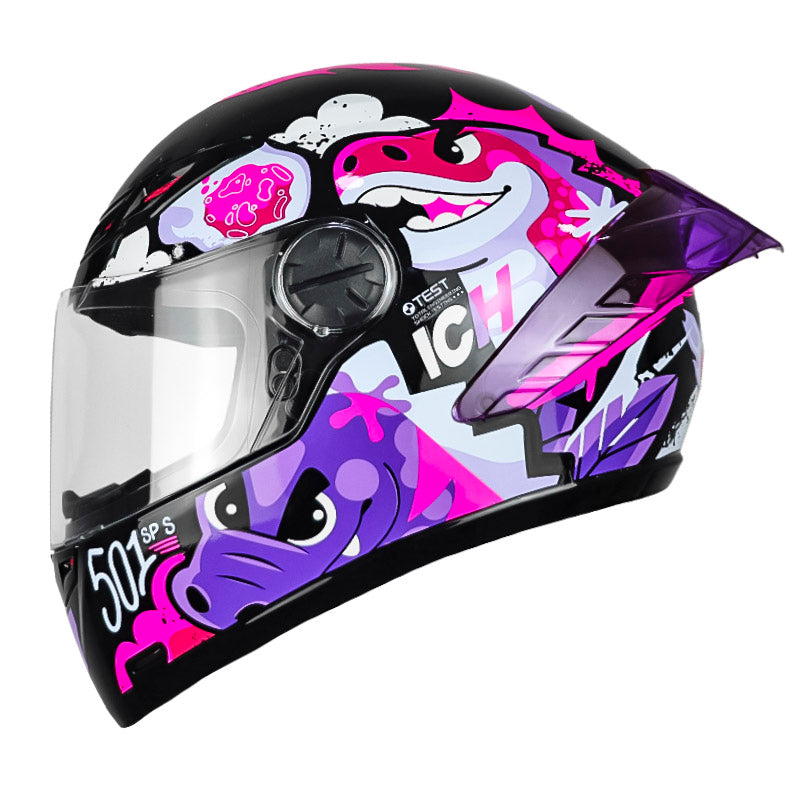 Casco Ich 501sp Kids Sp Dino RIde Negro Fucsia