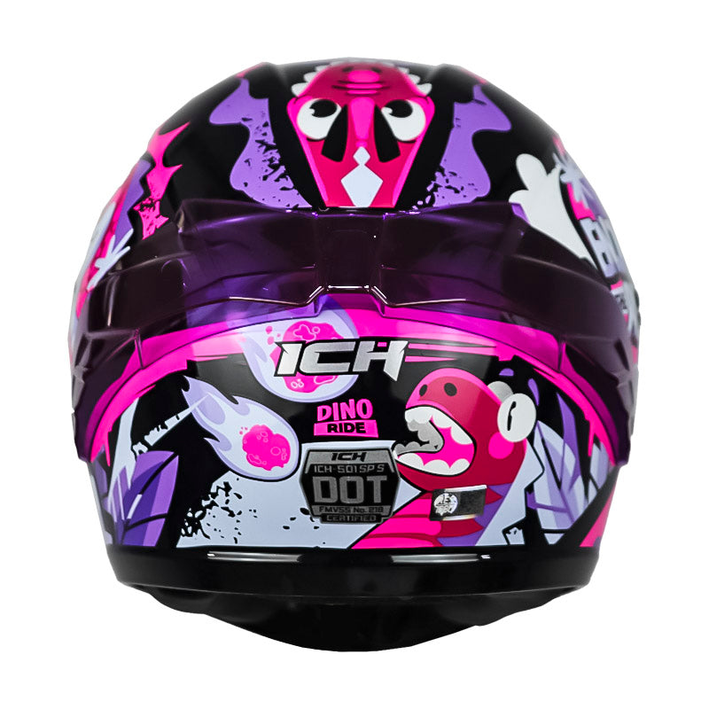 Casco Ich 501sp Kids Sp Dino RIde Negro Fucsia