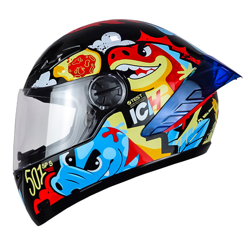 Casco Ich 501sp Kids Sp Dino RIde Negro Rojo