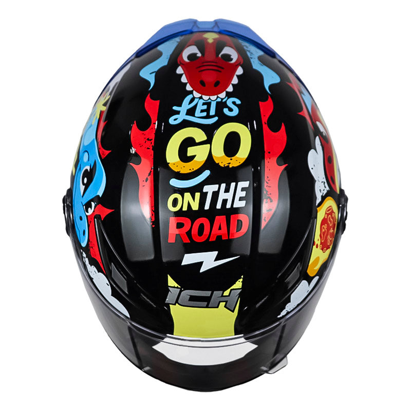 Casco Ich 501sp Kids Sp Dino RIde Negro Rojo