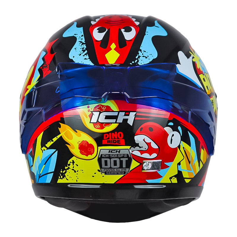 Casco Ich 501sp Kids Sp Dino RIde Negro Rojo