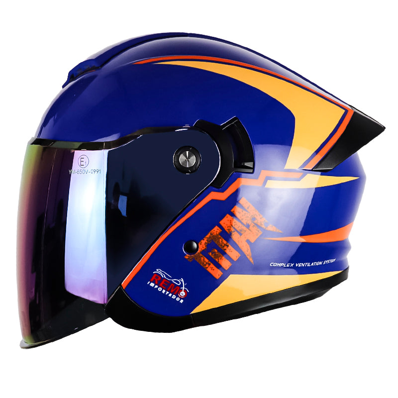 Casco Idx Ix Azul Naranja