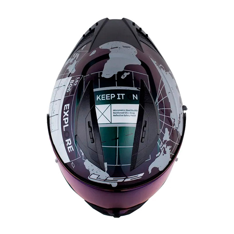 Casco Ls2 Ff806 Beyond Camaleon Negro Visor Iridium Azul