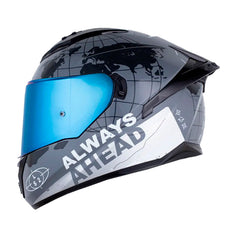 Casco Ls2 Ff806 Beyond Gris Blanco Visor Iridium Azul