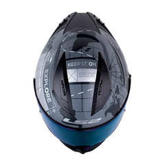 Casco Ls2 Ff806 Beyond Gris Blanco Visor Iridium Azul