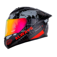 Casco Ls2 Ff806 Beyond Negro Rojo Visor Iridium Rojo