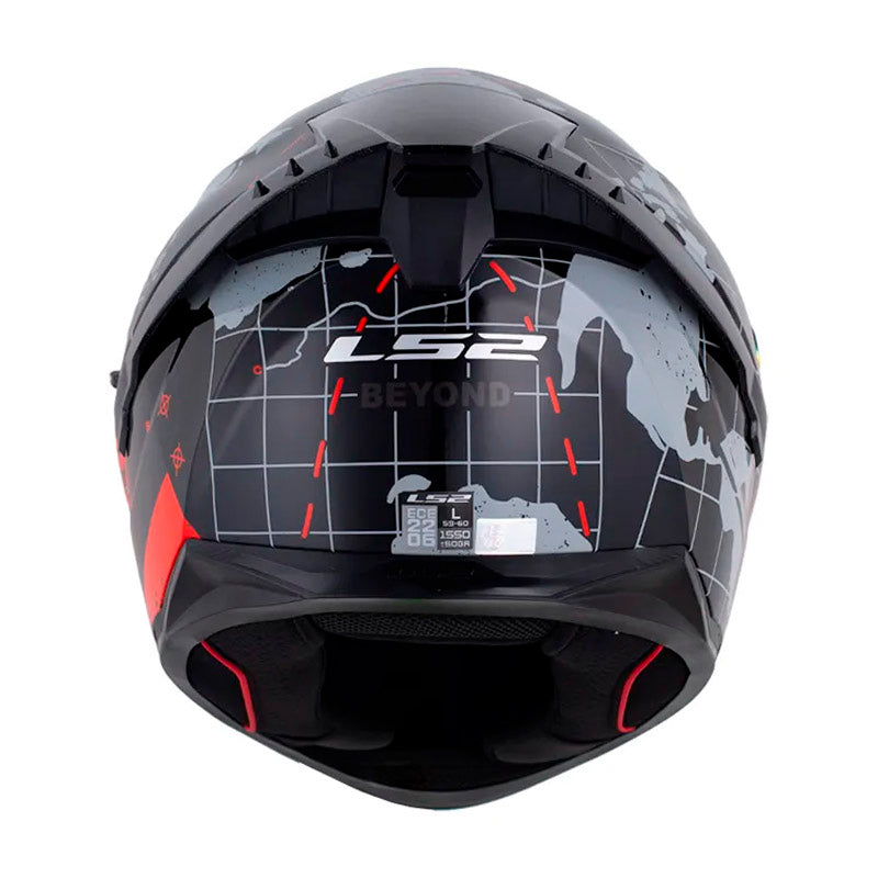 Casco Ls2 Ff806 Beyond Negro Rojo Visor Iridium Rojo