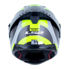 Casco Ls2 Ff806 Fusion Dedal Gris Amarillo Neon Visor Iridium Azul
