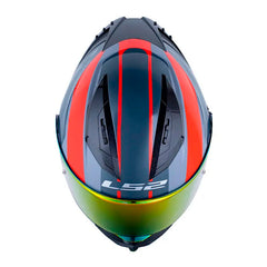 Casco Ls2 Ff806 Fusion Dedal Gris Rojo Visor Revo Rojo