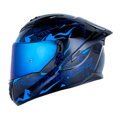 Casco Ls2 Ff806 Fusion Mamba Negro Azul Visor Iridium Azul