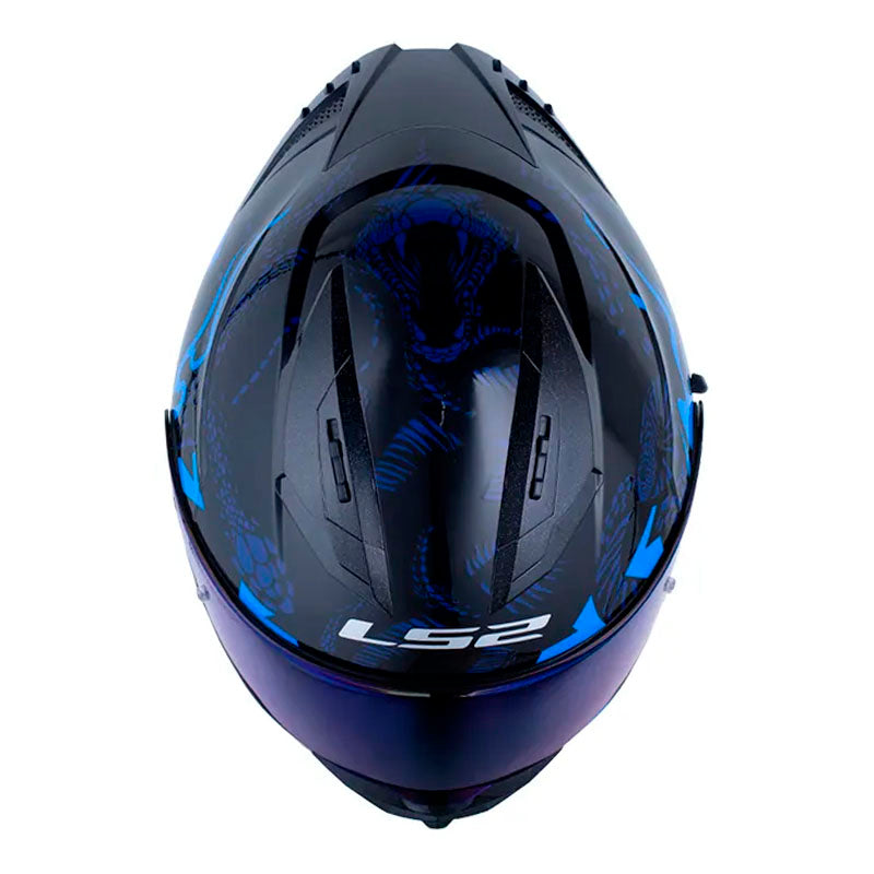 Casco Ls2 Ff806 Fusion Mamba Negro Azul Visor Iridium Azul