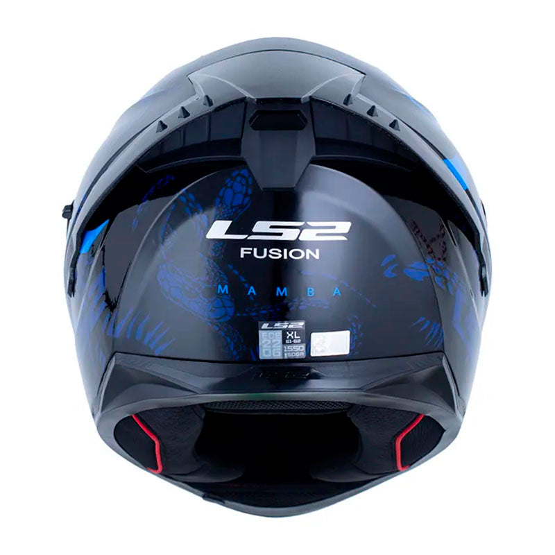 Casco Ls2 Ff806 Fusion Mamba Negro Azul Visor Iridium Azul