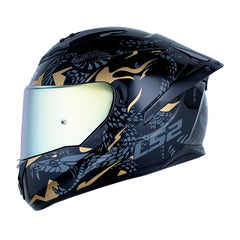 Casco Ls2 Ff806 Fusion Mamba Negro Dorado Visor Iridium Dorado