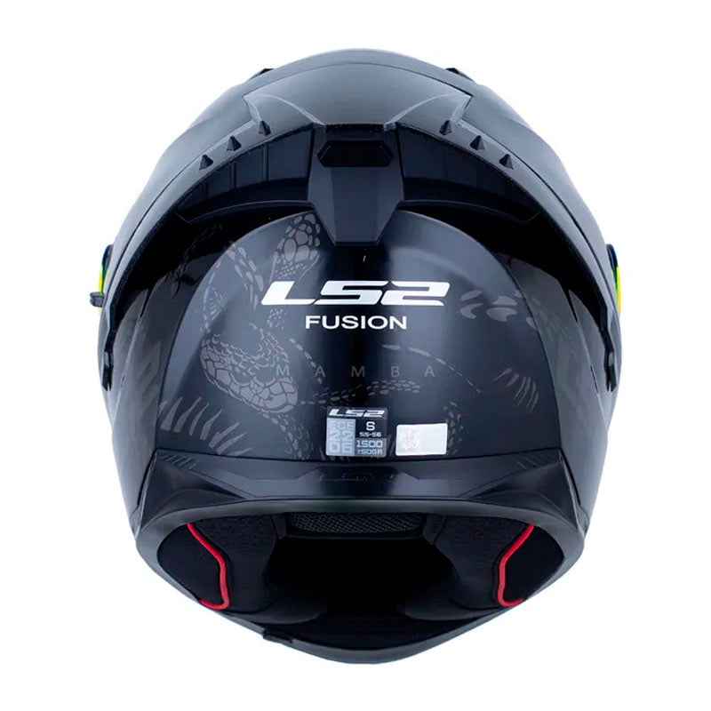 Casco Ls2 Ff806 Fusion Mamba Negro Gris Visor Revo Rojo