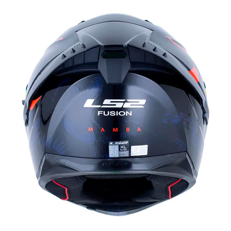 Casco Ls2 Ff806 Fusion Mamba Negro Rojo Visor Revo Rojo