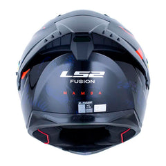 Casco Ls2 Ff806 Fusion Mamba Negro Rojo Visor Revo Rojo