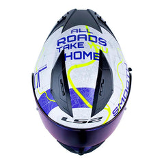 Casco Ls2 Ff806 Fusion Roma Blanco Azul Visor Iridium Azul
