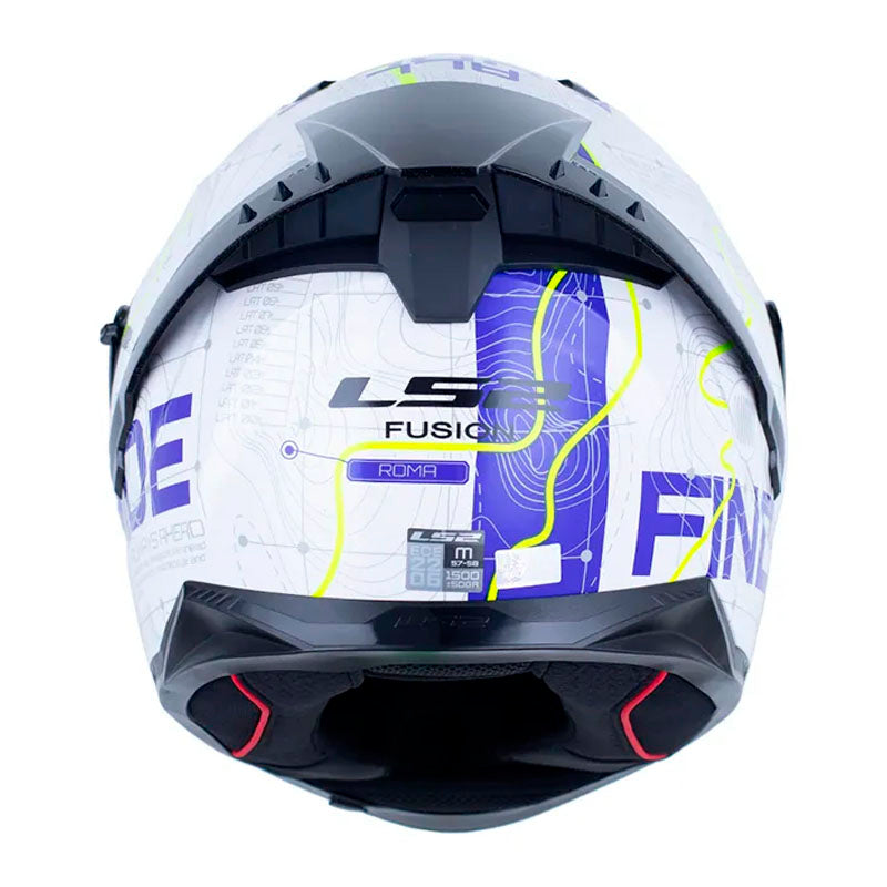 Casco Ls2 Ff806 Fusion Roma Blanco Azul Visor Iridium Azul