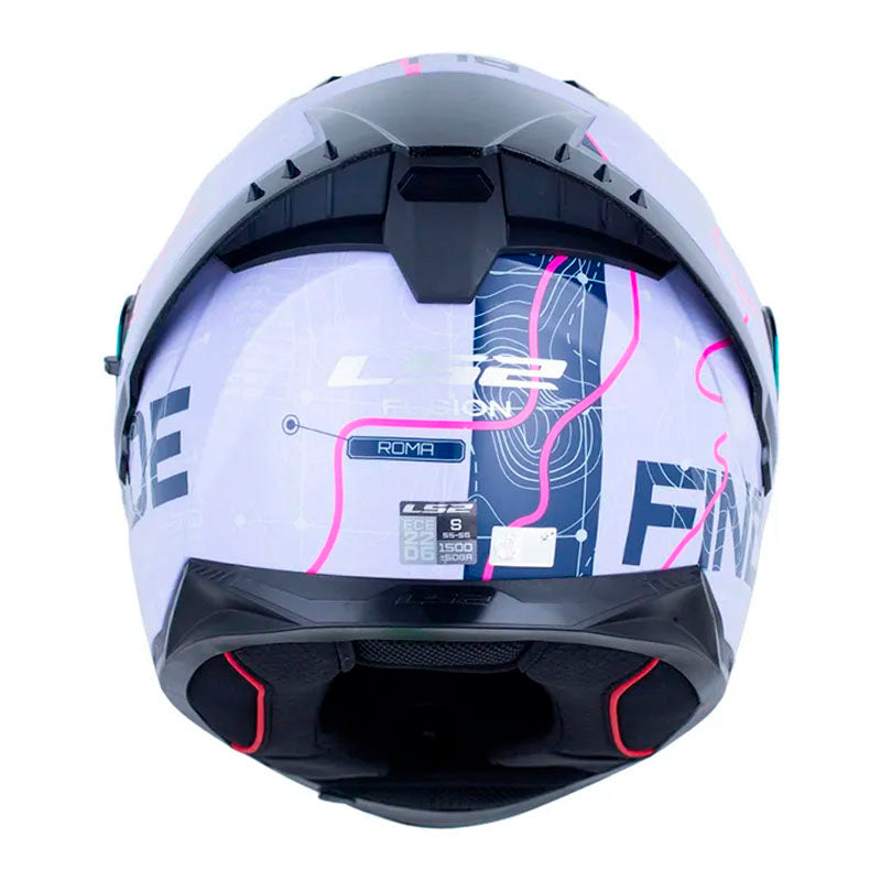 Casco Ls2 Ff806 Fusion Roma Morado Azul Visor Revo Morado