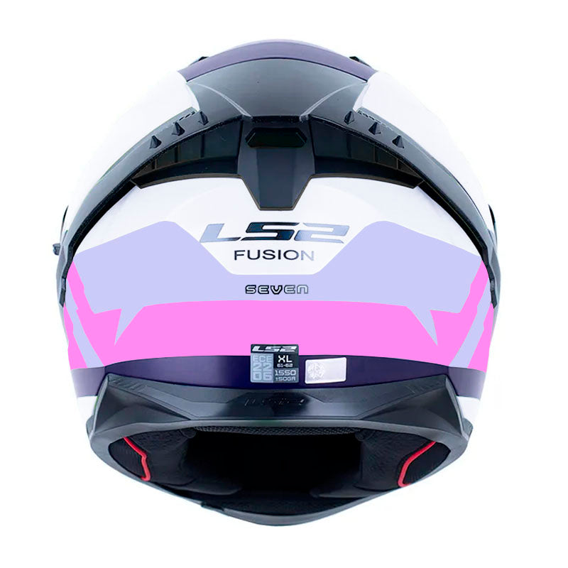 Casco Ls2 Ff806 Fusion Seven Morado Claro Visor Iridium Azul