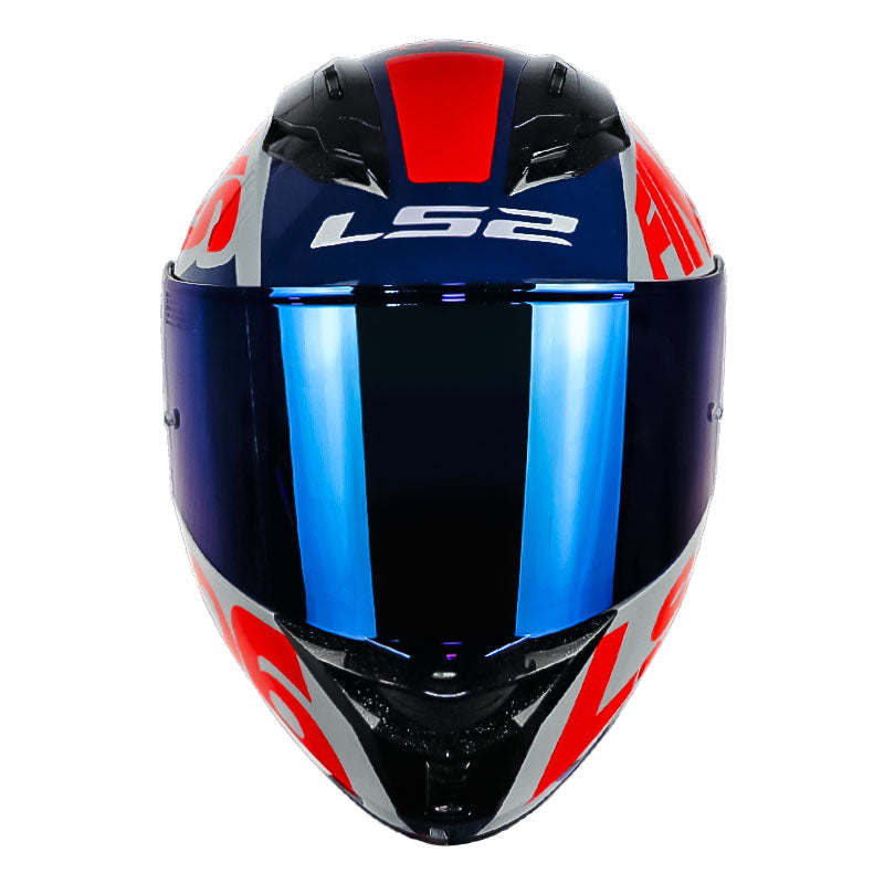 Casco Ls2 Ff806 Lil_Simz Gris Rojo Visor Iridium Azul