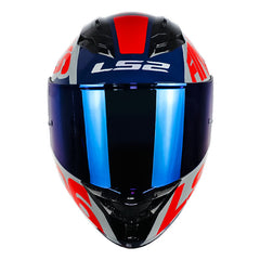 Casco Ls2 Ff806 Lil_Simz Gris Rojo Visor Iridium Azul