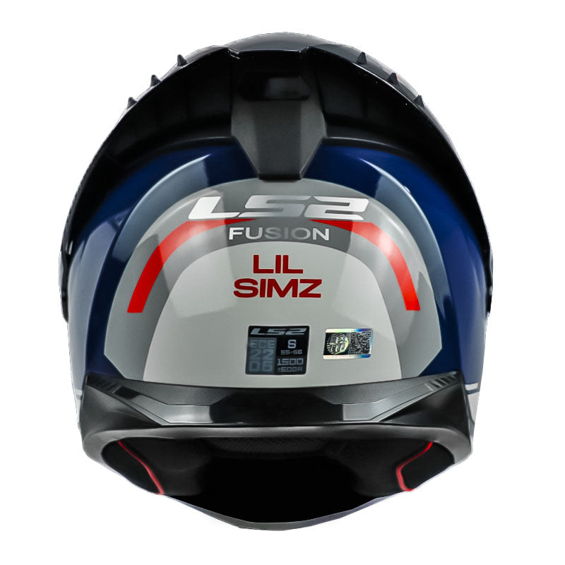Casco Ls2 Ff806 Lil_Simz Gris Rojo Visor Iridium Azul