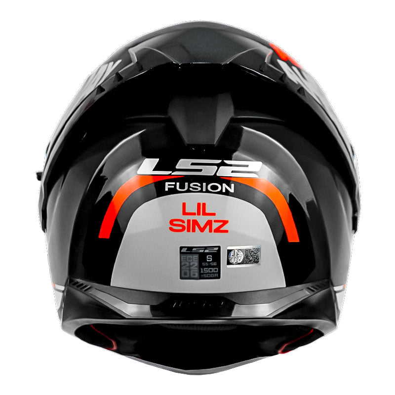 Casco Ls2 Ff806 Lil_Simz Negro Naranja Neon Visor Revo Rojo
