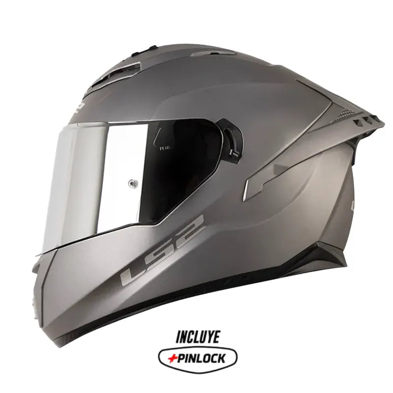 Casco Ls2 Ff808 Solid Titanio Visor Iridium Silver