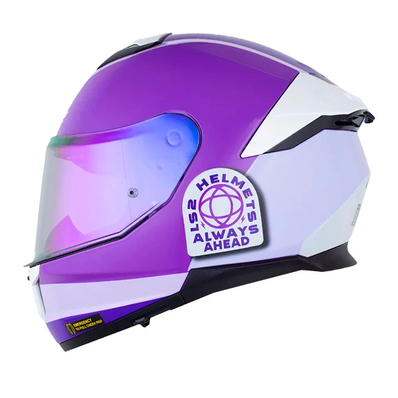 Casco Ls2 Ff808 Stream II Arlequin Morado Claro Morado Visor Iridium Morado