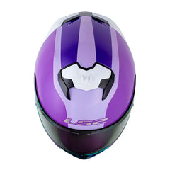 Casco Ls2 Ff808 Stream II Arlequin Morado Claro Morado Visor Iridium Morado