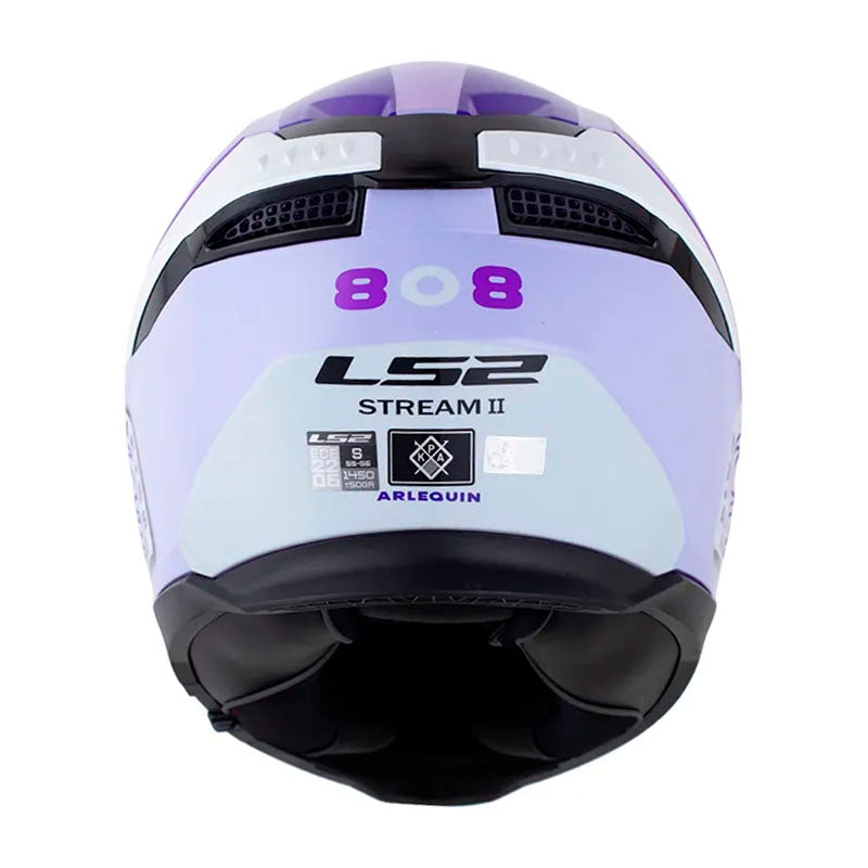 Casco Ls2 Ff808 Stream II Arlequin Morado Claro Morado Visor Iridium Morado