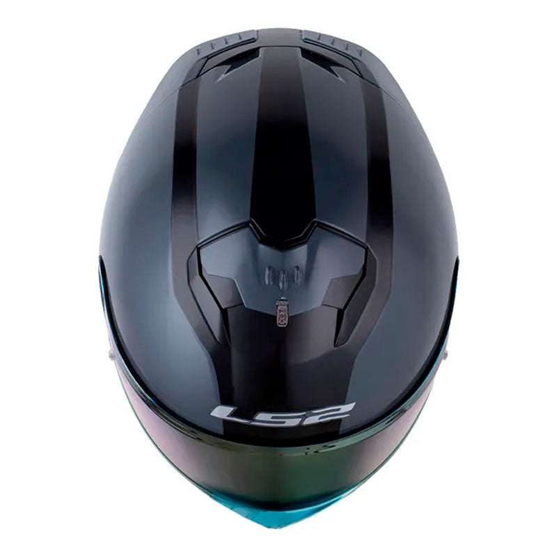 Casco Ls2 Ff808 Stream II Arlequin Negro Gris Visor Iridium Dorado