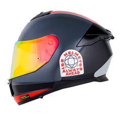 Casco Ls2 Ff808 Stream II Arlequin Negro Rojo Visor Revo Rojo
