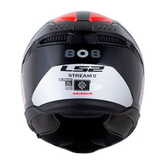 Casco Ls2 Ff808 Stream II Arlequin Negro Rojo Visor Revo Rojo