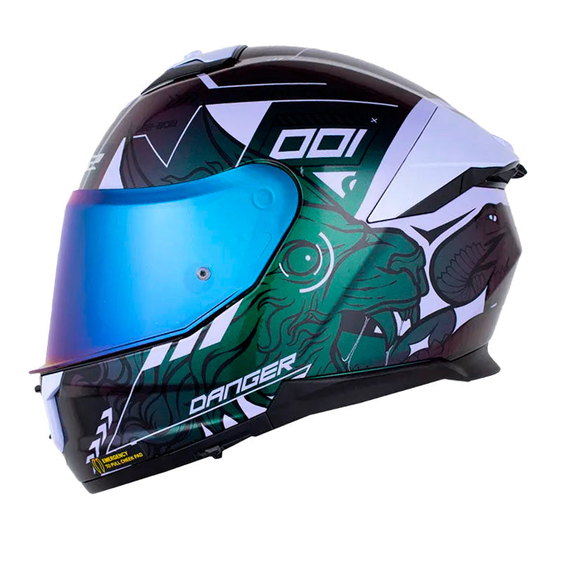 Casco Ls2 Ff808 Stream II Chimerax Camaleon Morado Claro Visor Iridium Azul