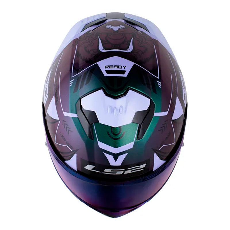 Casco Ls2 Ff808 Stream II Chimerax Camaleon Morado Claro Visor Iridium Azul