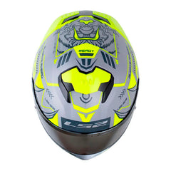 Casco Ls2 Ff808 Stream II Chimerax Gris Amarillo Neon Visor Iridium Silver