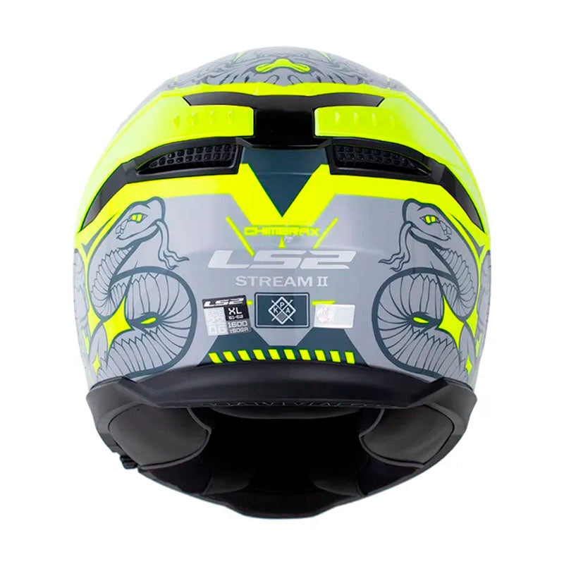 Casco Ls2 Ff808 Stream II Chimerax Gris Amarillo Neon Visor Iridium Silver