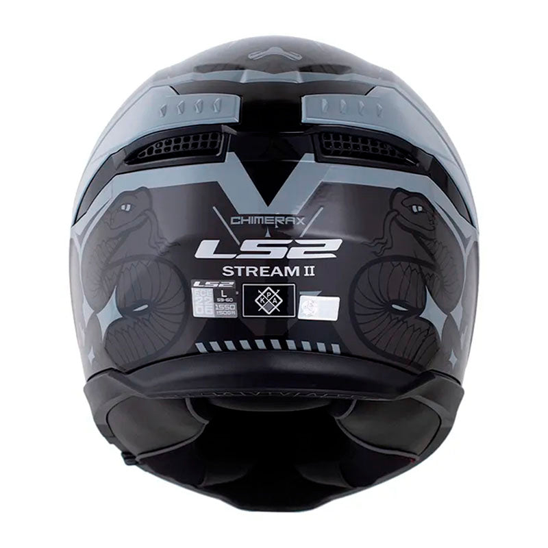 Casco Ls2 Ff808 Stream II Chimerax Gris Oscuro Gris Visor Iridium Rojo