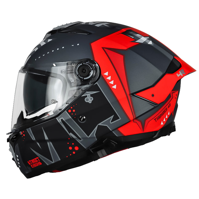Casco Mt Thunder 4 R Sv Canvas C5 Negro Rojo