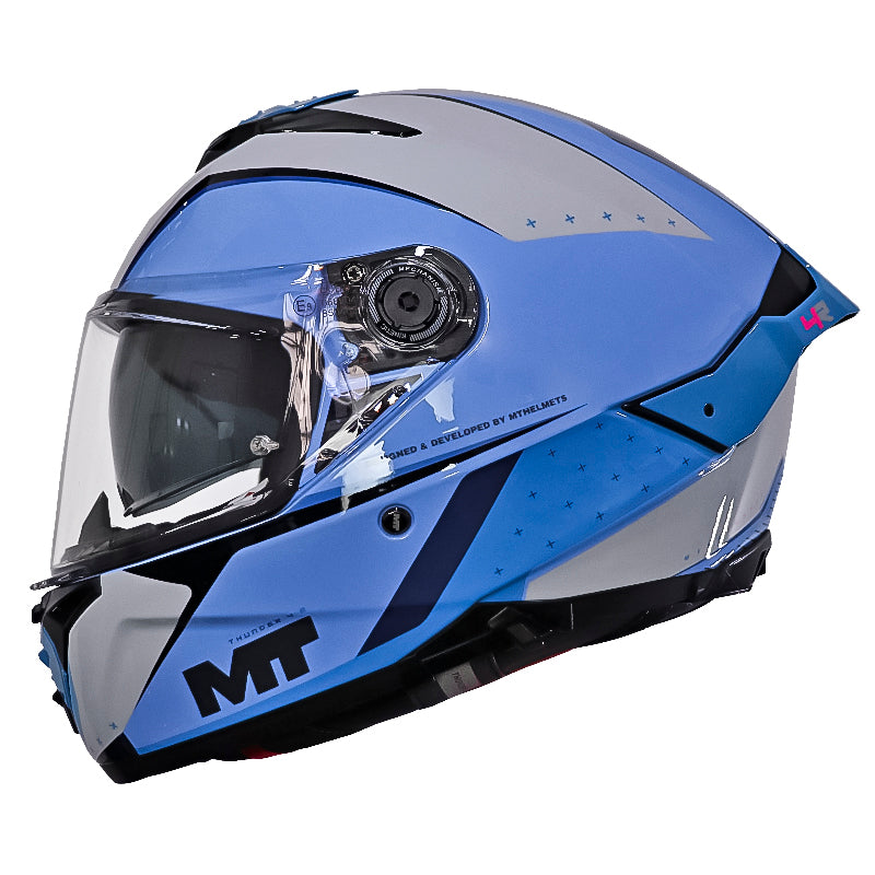 Casco Mt Thunder 4 R Sv Wind Tunnel C7 Azul Claro Azul